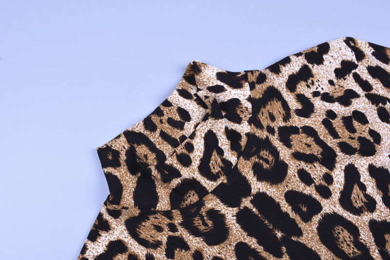 Leopard Long Sleeve High-neck Bodysuit