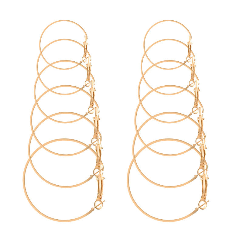 Hoop Earring 6 Pcs Set