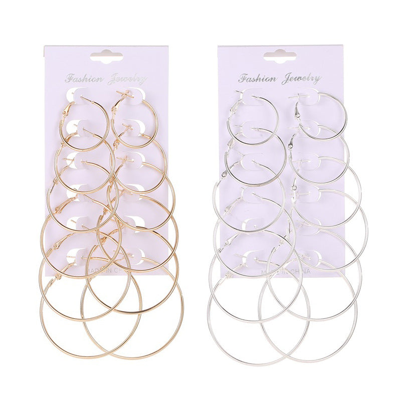 Hoop Earring 6 Pcs Set