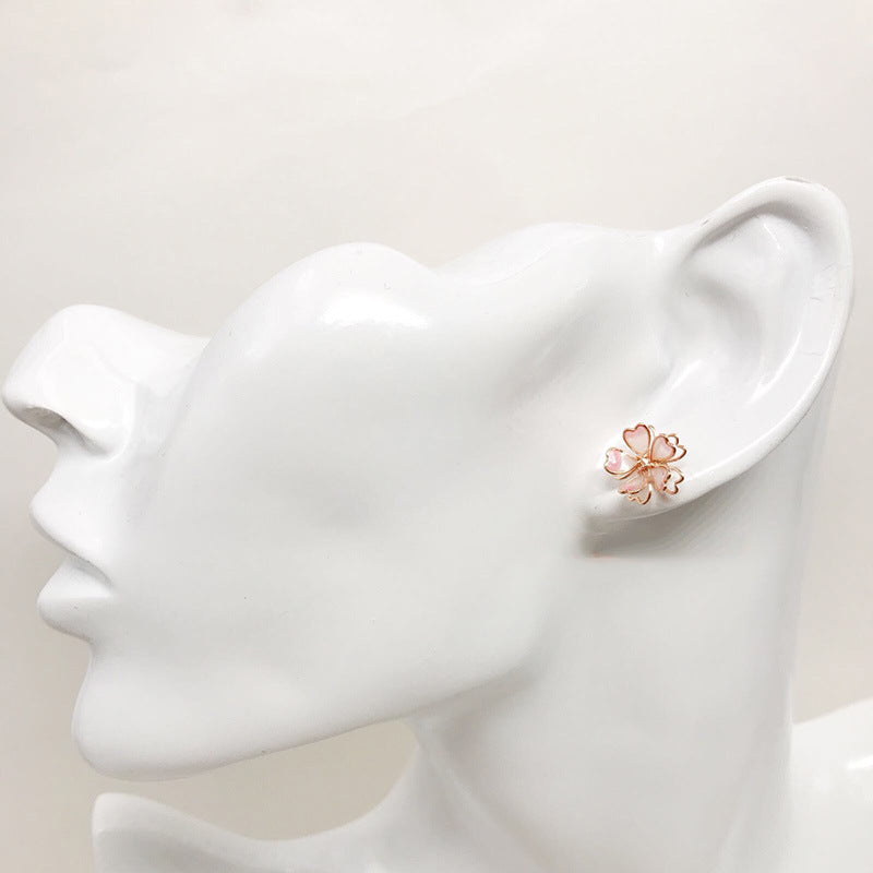 Pink Sakura Floral Earrings/Clip On Earrings