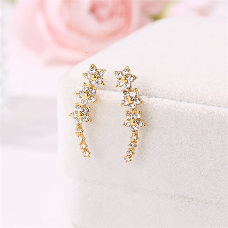 Rhinestone Stars Earrings