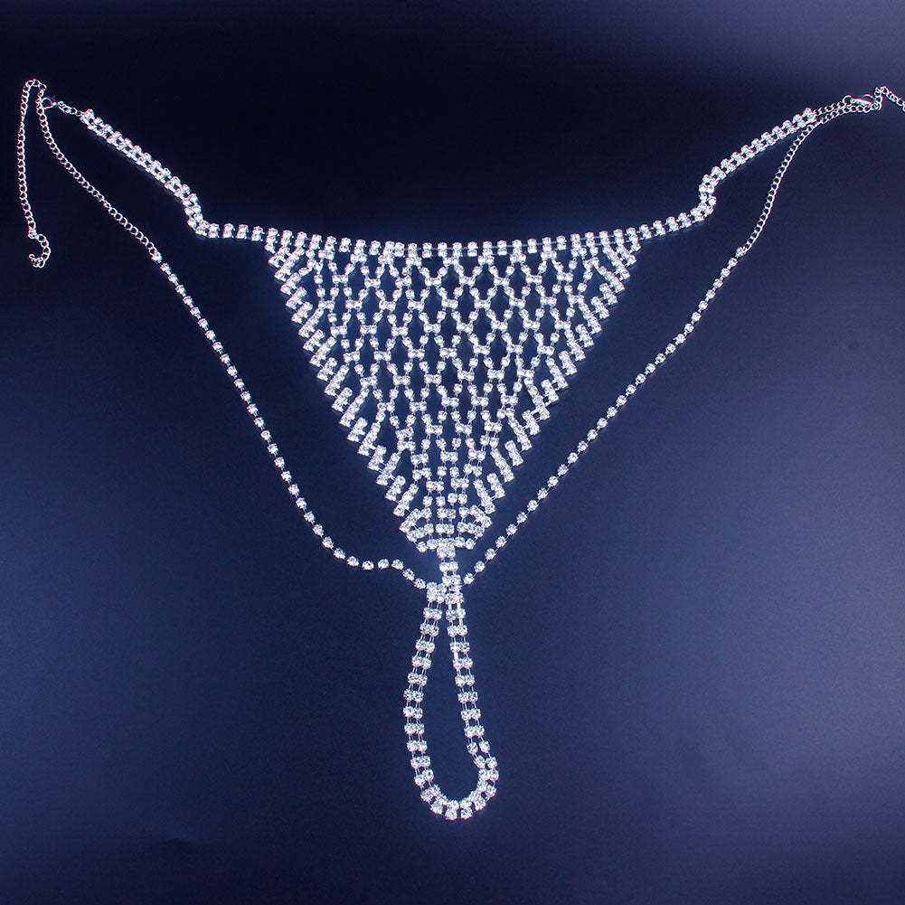 Rhinestone Thong Body Chain