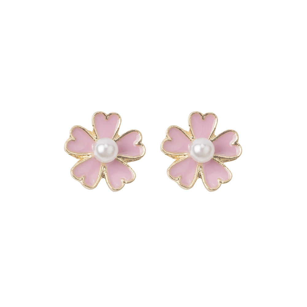 Pink Daisy Floral Earrings/Clip-on Earrings