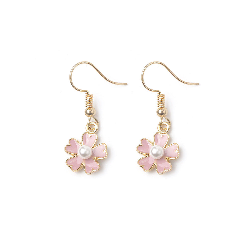 Pink Daisy Floral Earrings/Clip-on Earrings