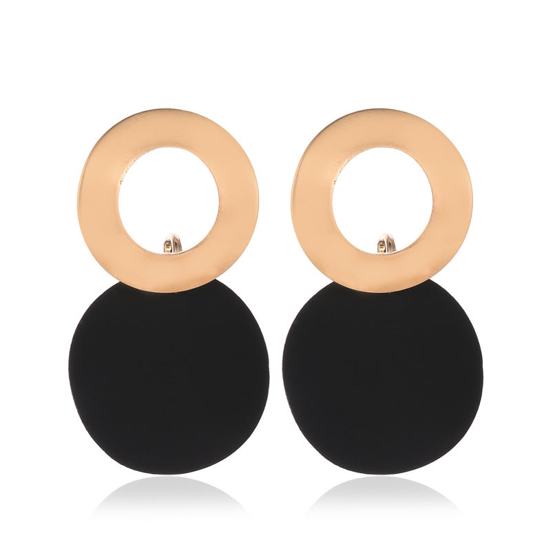 Vintage Contrast Circle Earrings