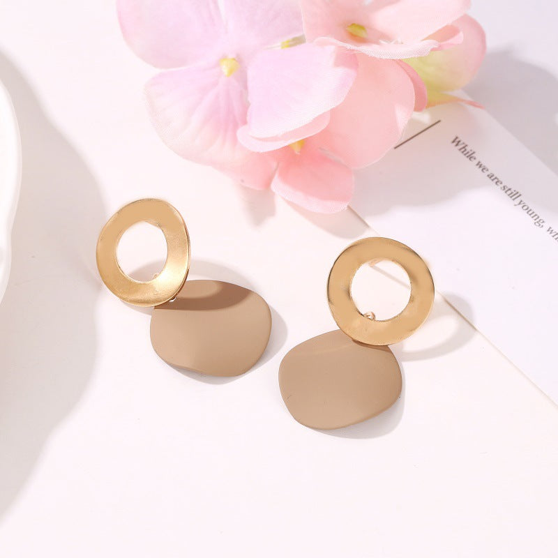 Vintage Contrast Circle Earrings