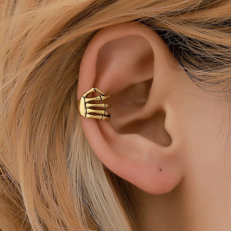 Skeleton Hand Design Ear Cuff