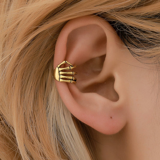 Skeleton Hand Design Ear Cuff