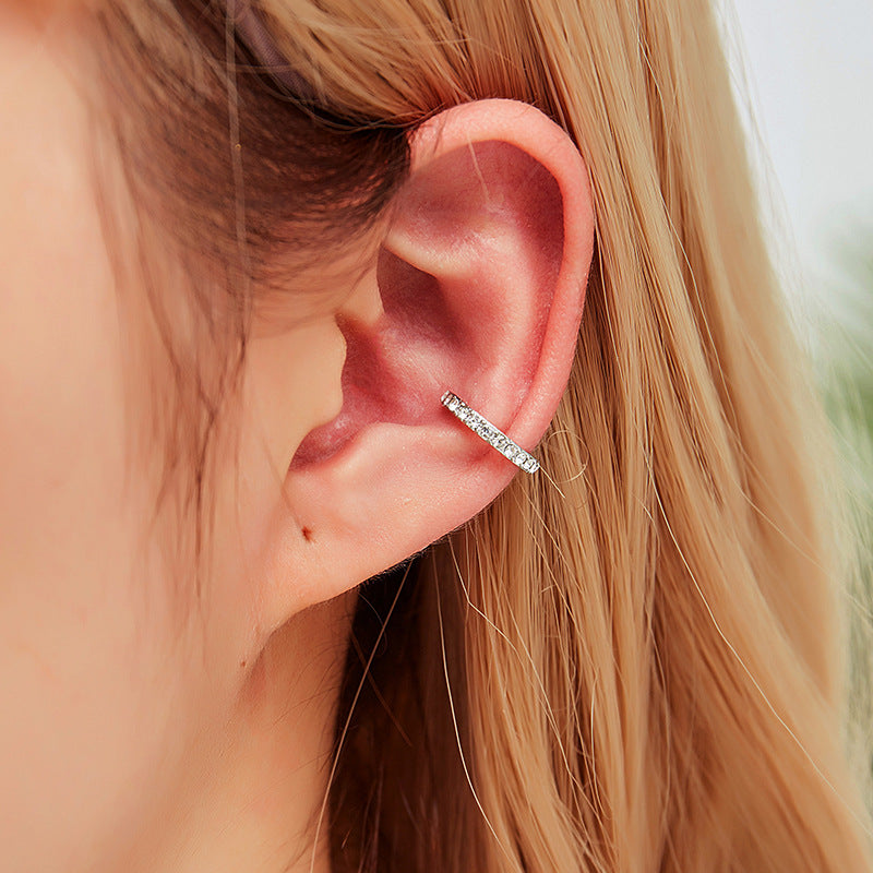 Rhinestone U-Shape Ear Cuff