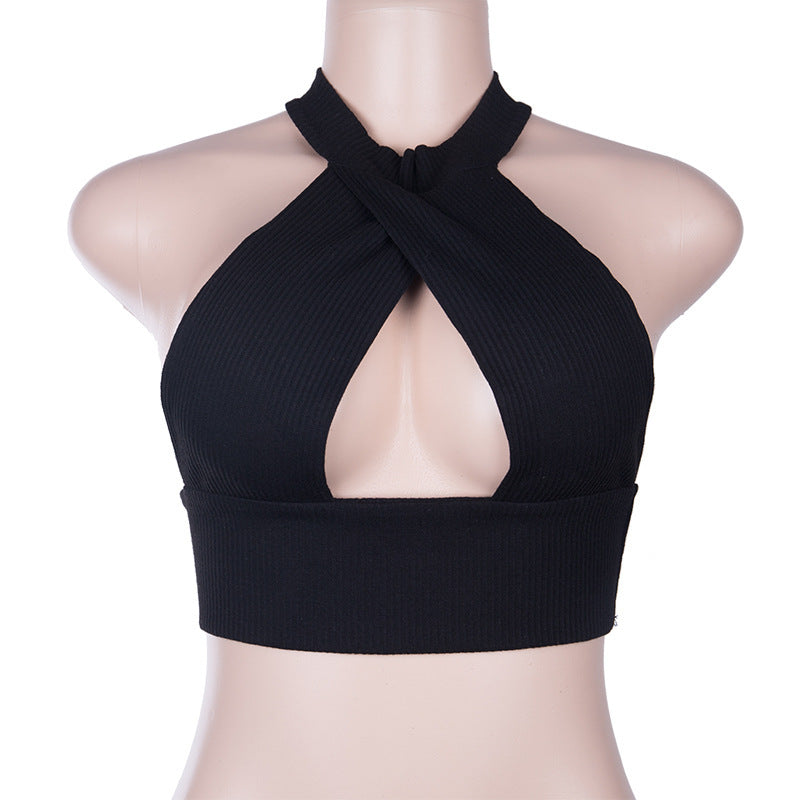 Halter Cross Bandage Tank Top