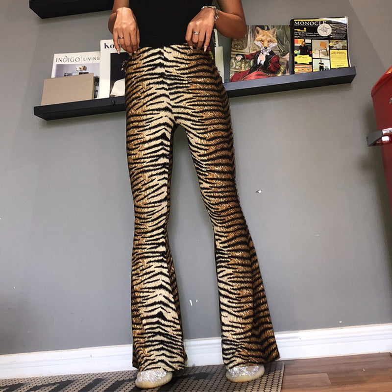 Leopard High Waist Flare Pants