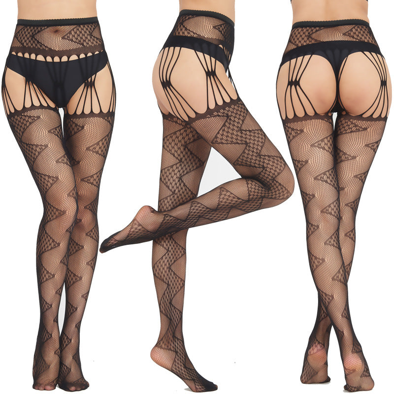 Contrast Lace Garter Mesh Stocking 37 Types - M I I X A S