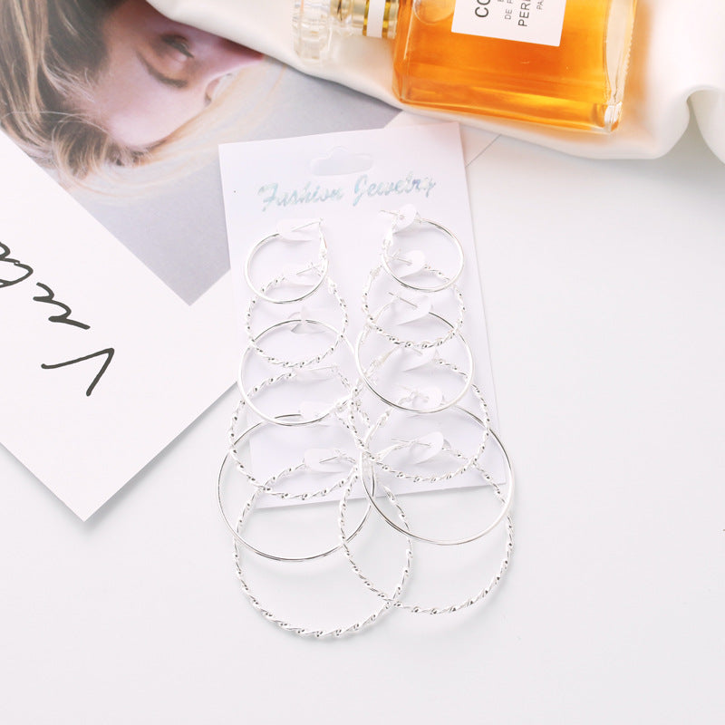 Hoop Earring 6 Pcs Set