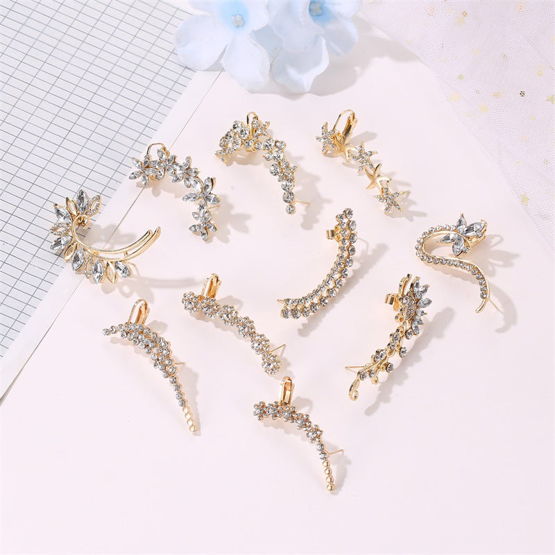 Floral Metal Ear Clips Crawler No Piercing