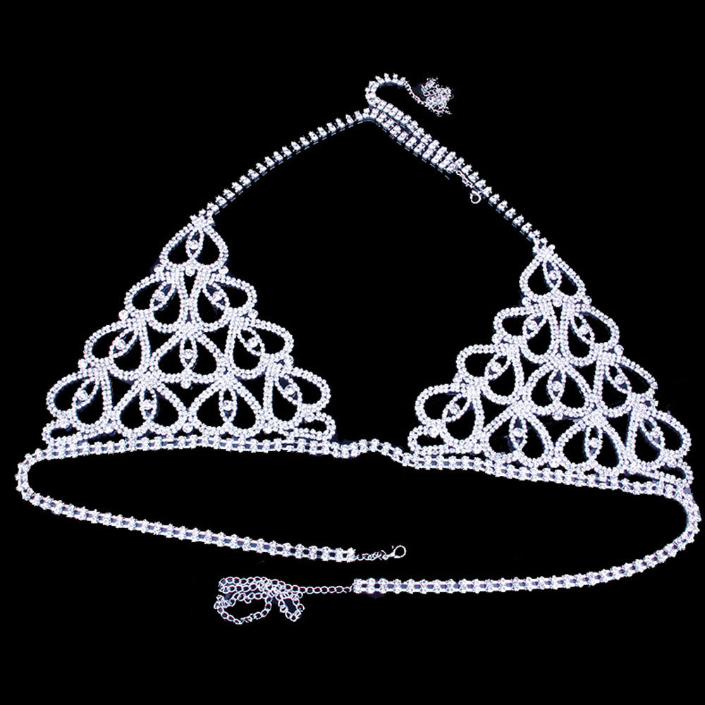 Rhinestone Body Chain Bra & Thong Chain