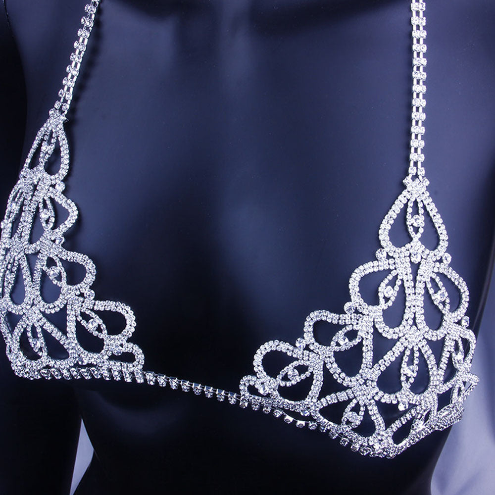 Rhinestone Body Chain Bra & Thong Chain