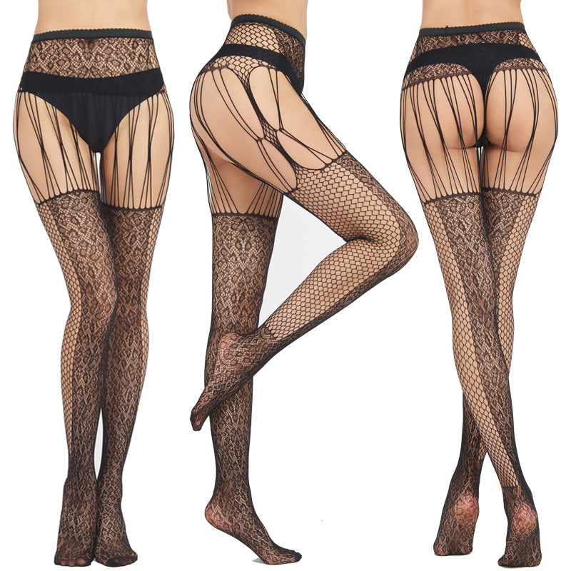 Contrast Lace Garter Mesh Stocking 37 Types - M I I X A S