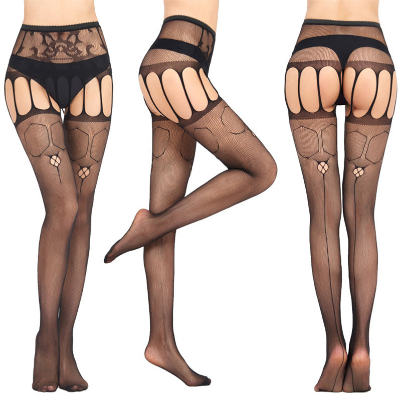 Contrast Lace Garter Mesh Stocking 37 Types - M I I X A S