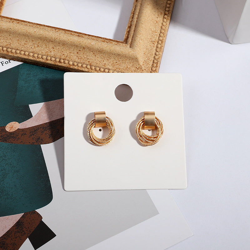 Matte Gold-Plated Stud Earrings