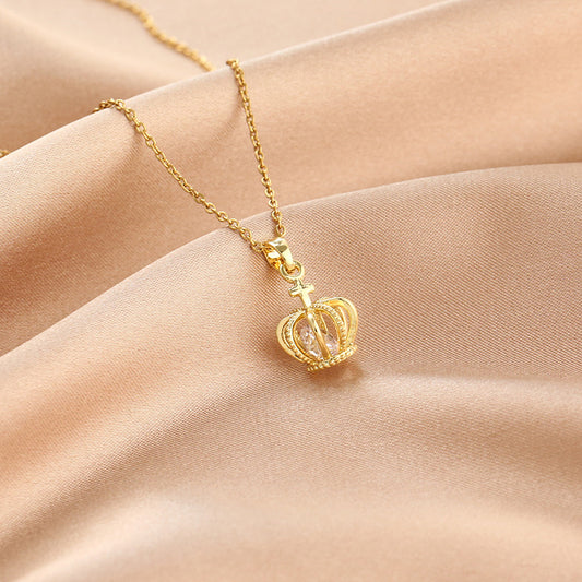 Crown Pendant Necklace Women