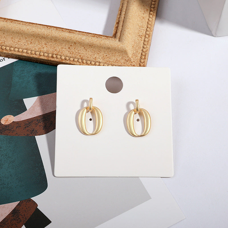 Matte Gold-Plated Stud Earrings