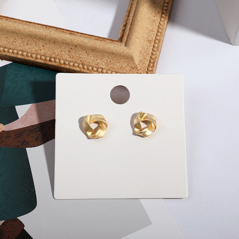 Matte Gold-Plated Stud Earrings