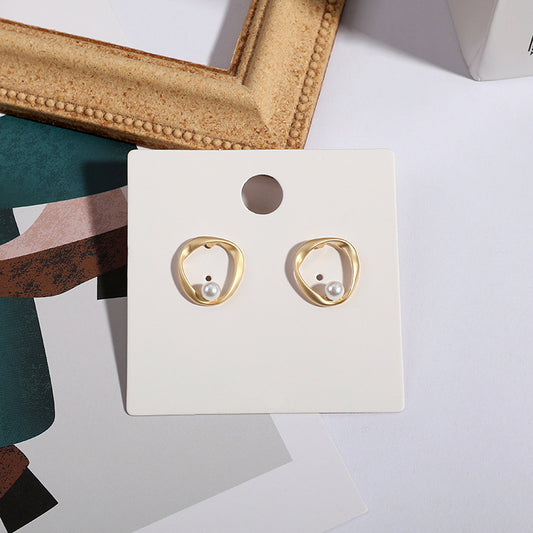 Matte Gold-Plated Stud Earrings