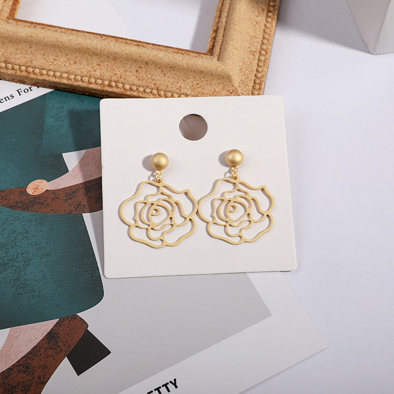 Matte Gold-Plated Stud Earrings