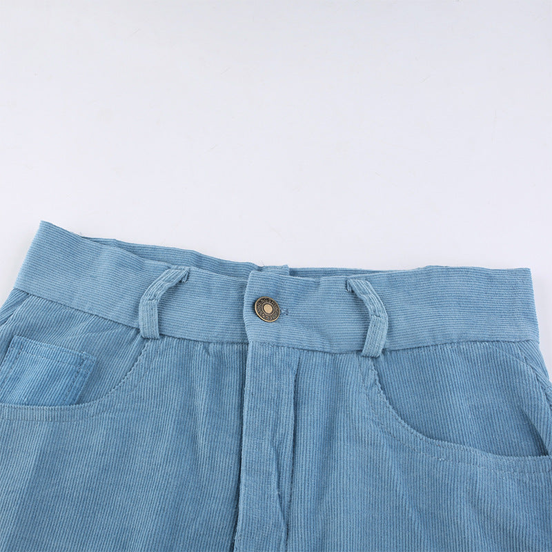 Corduroy A-Line Split Skirt Women