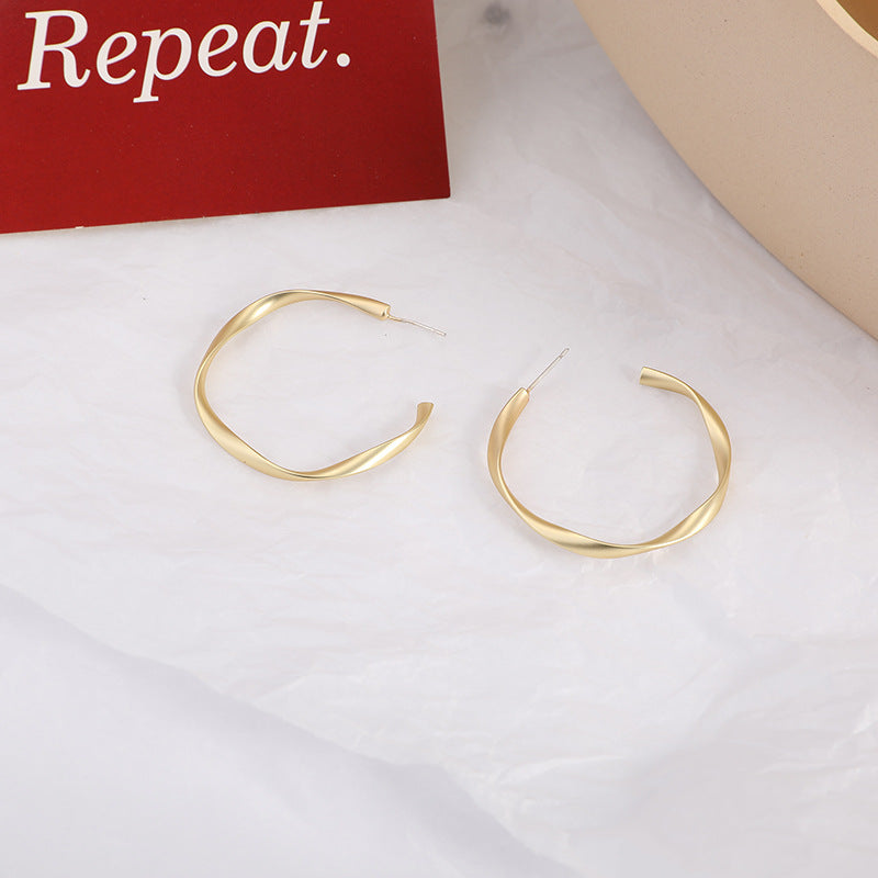 Matte Gold-Plated Stud Earrings