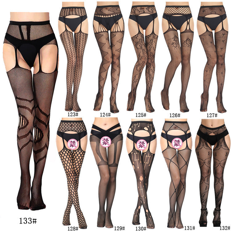 Contrast Lace Garter Mesh Stocking 37 Types - M I I X A S