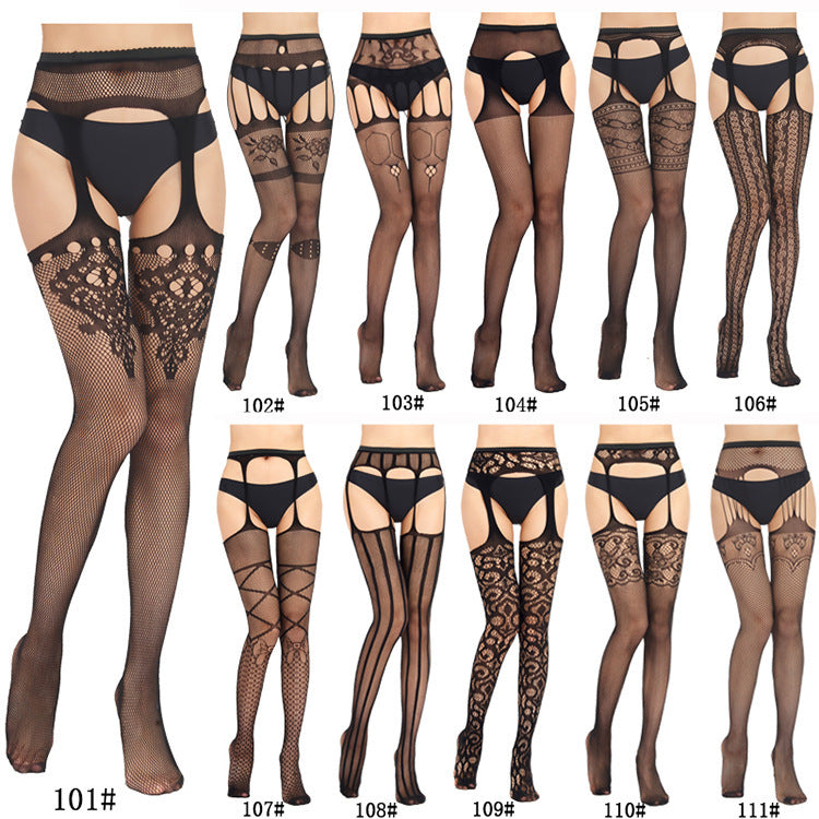 Contrast Lace Garter Mesh Stocking 37 Types - M I I X A S