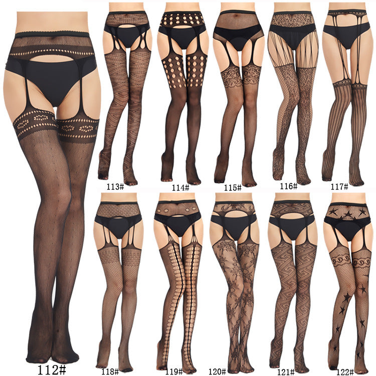 Contrast Lace Garter Mesh Stocking 37 Types - M I I X A S