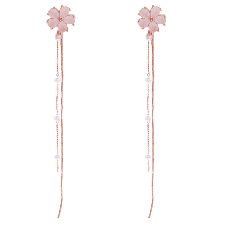 Pink Sakura Floral Drop Earrings