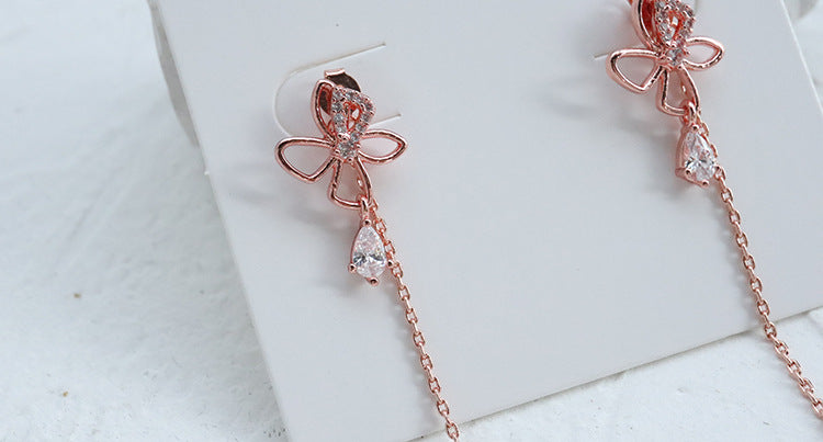 Butterfly Zircon Drop Earrings