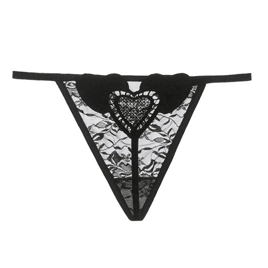 Ladies Sexy Floral Heart Embroidery Thong - M I I X A S