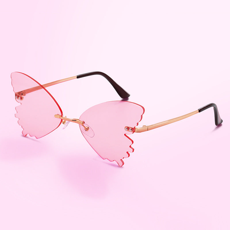 Butterfly Design Gradient Frameless Sunglasses