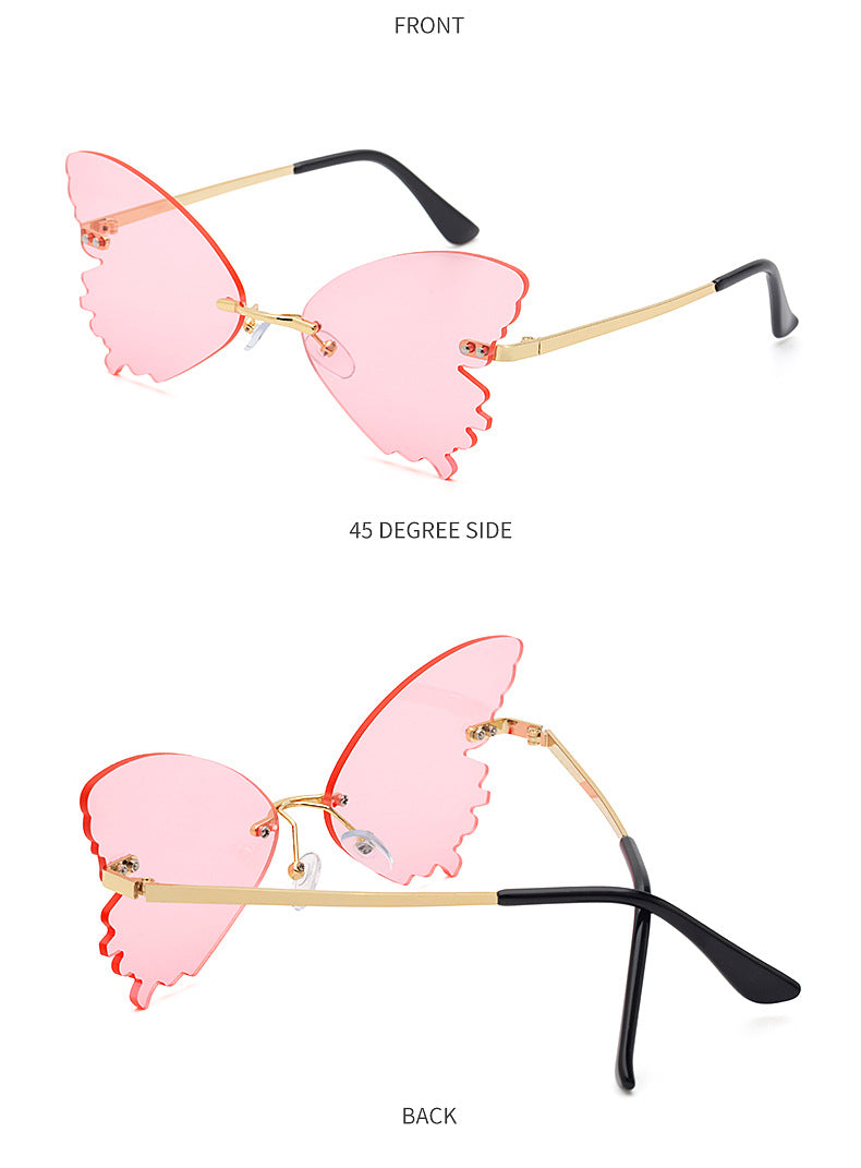 Butterfly Design Gradient Frameless Sunglasses