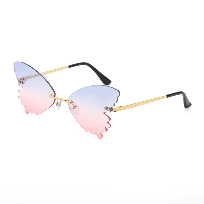 Butterfly Design Gradient Frameless Sunglasses