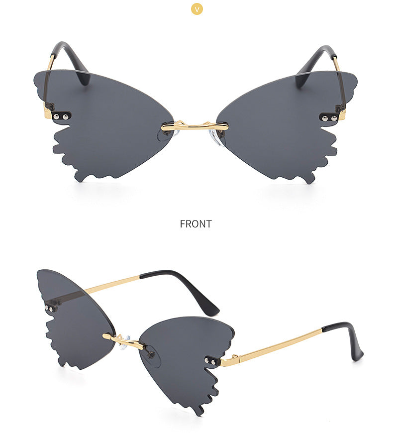 Butterfly Design Gradient Frameless Sunglasses