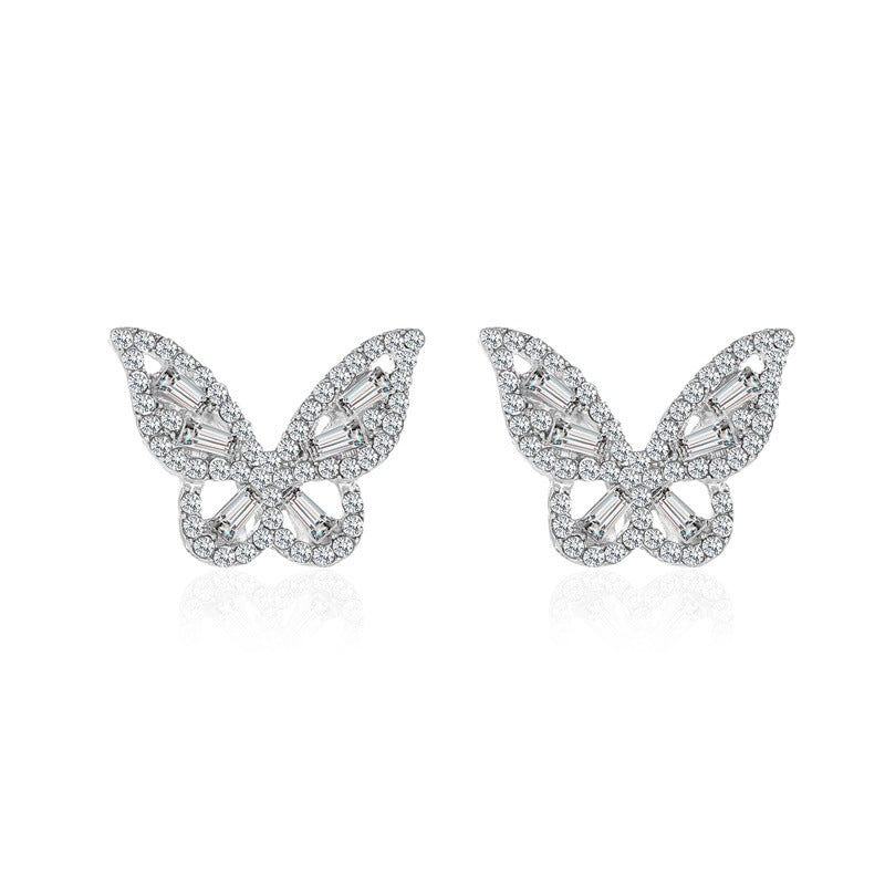 Rhinestone Butterfly Earrings