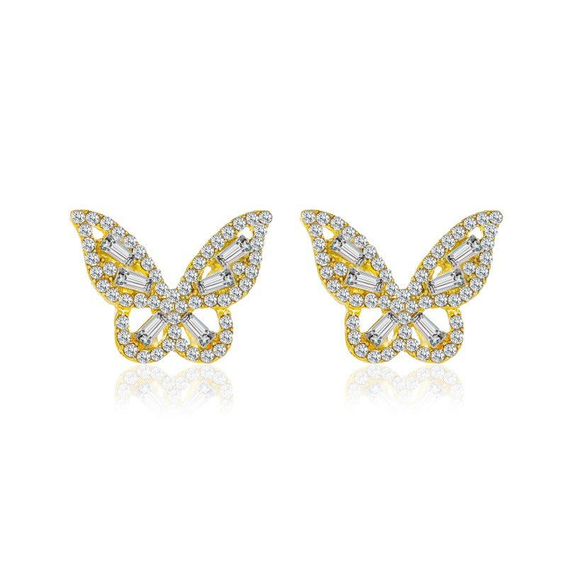 Rhinestone Butterfly Earrings