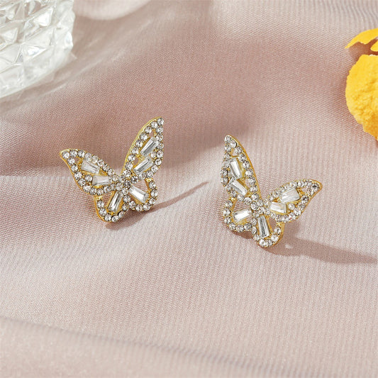 Rhinestone Butterfly Earrings