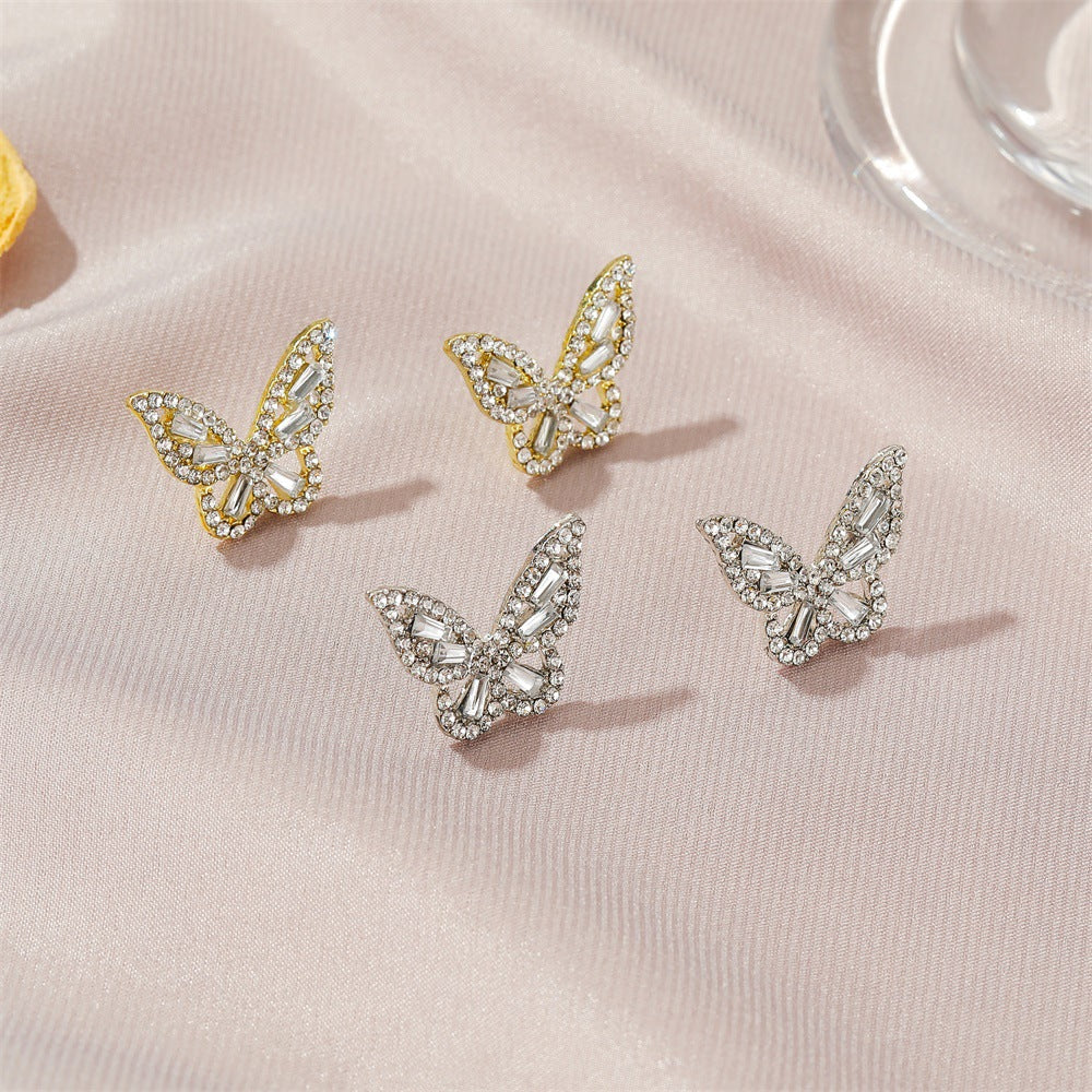 Rhinestone Butterfly Earrings