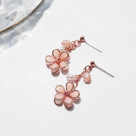 Sakura Floral Earrings/Clip On Earrings