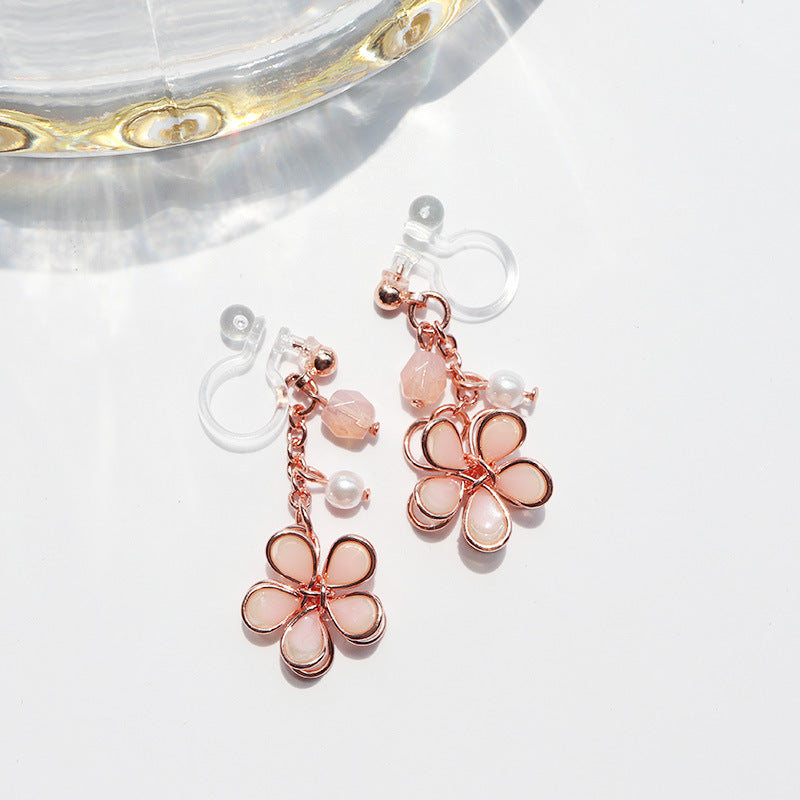 Sakura Floral Earrings/Clip On Earrings