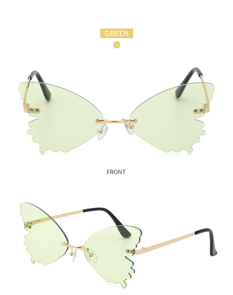 Butterfly Design Gradient Frameless Sunglasses