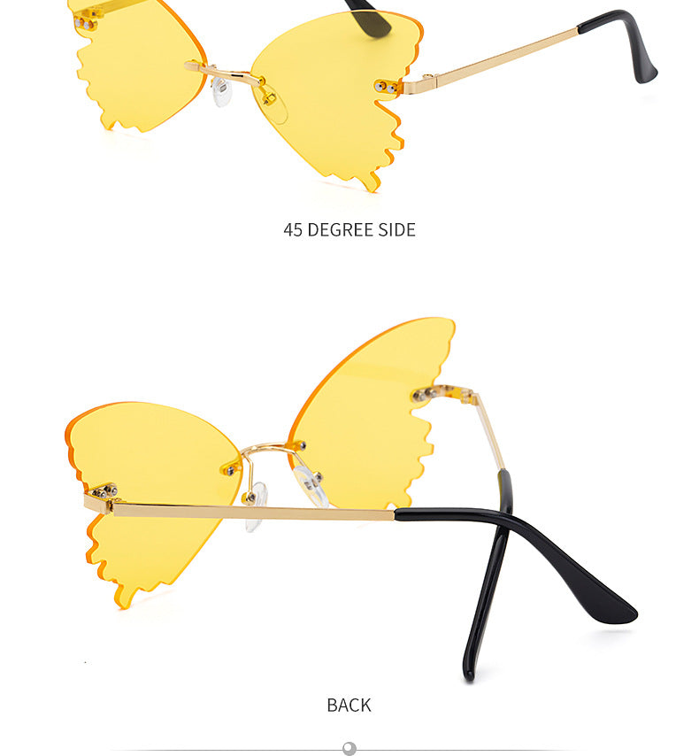 Butterfly Design Gradient Frameless Sunglasses