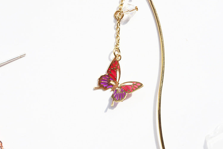 Butterfly Drop Earrings/Clip on Earrings