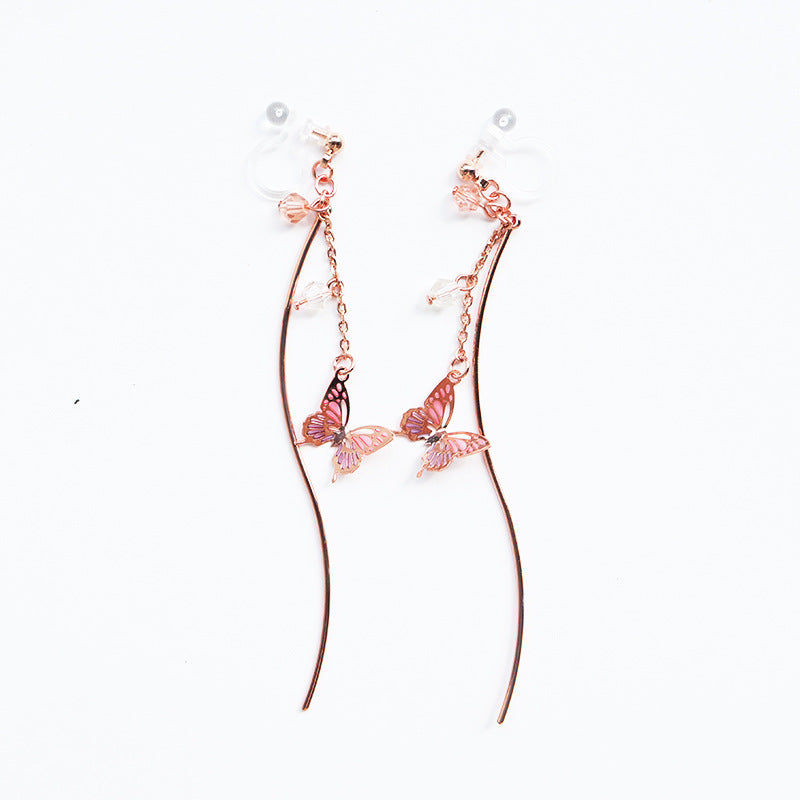 Butterfly Drop Earrings/Clip on Earrings